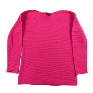 Talbots Sweater Womens Medium Pink Boatneck Ribbed Cozy Pullover